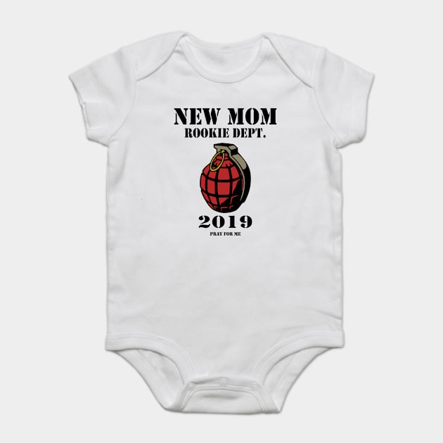 New Mom Rookie Dept 2019 mom to be Baby Bodysuit by Jakavonis